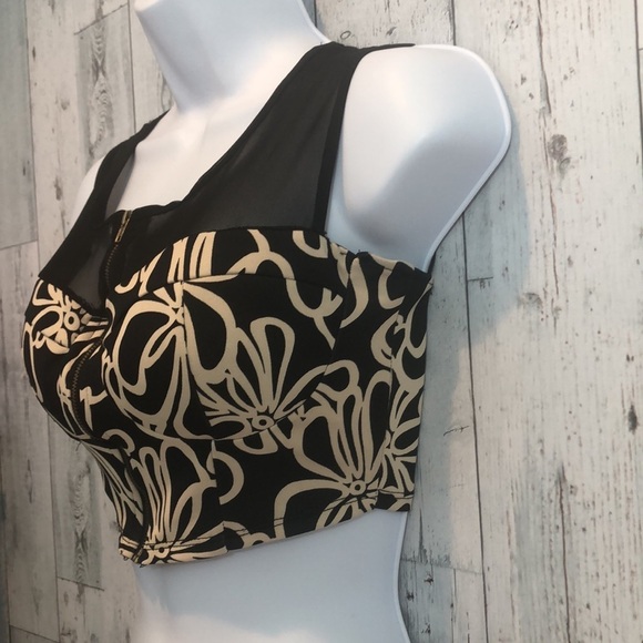 Full Zipper Bustier Mesh Shoulders Medium - Picture 2 of 7